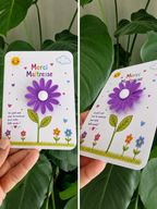 Carte Fleur Marguerite Personnalisée – Cadeau Maîtresse, Maître, AESH, ATSEM, Nounou