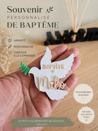 Cadeau invité baptême personnalisé • Colombe prénom aimantée