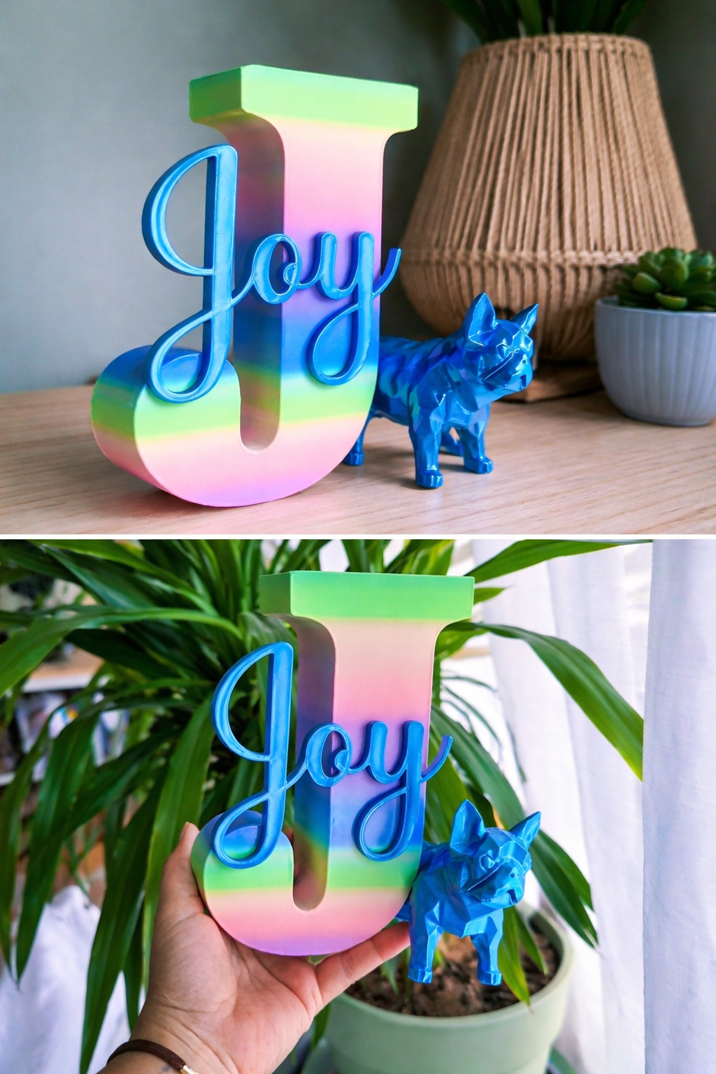 Lettre personnalisée multicolore à poser – Initiale & prénom décoratif
