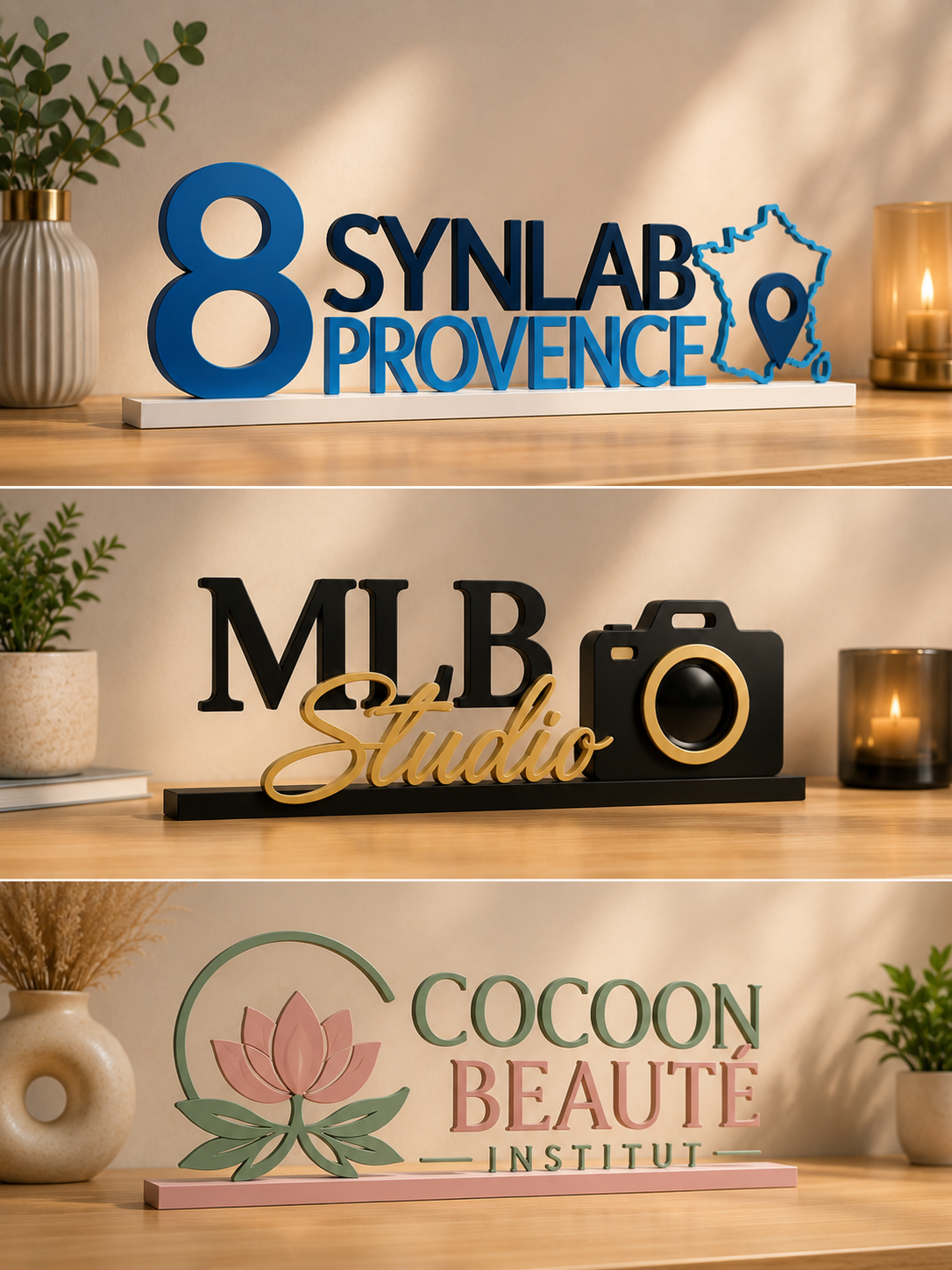 Nom d'entreprise & logo décoratif personnalisé – Création professionnelle sur mesure