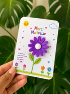 Carte Fleur Marguerite Personnalisée – Cadeau Maîtresse, Maître, AESH, ATSEM, Nounou
