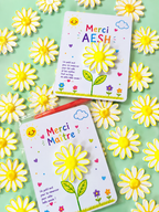 Carte Fleur Marguerite Personnalisée – Cadeau Maîtresse, Maître, AESH, ATSEM, Nounou