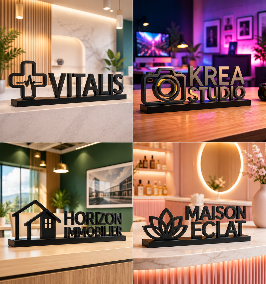 Nom d'entreprise & logo décoratif personnalisé – Création professionnelle sur mesure