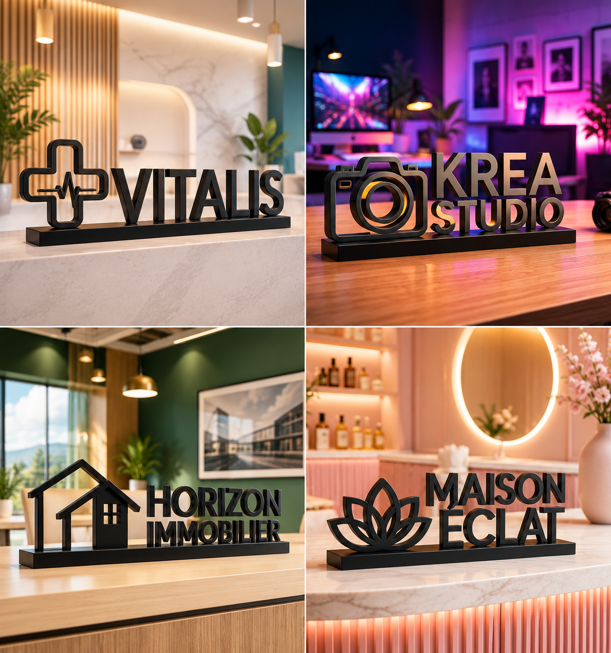 Nom d'entreprise & logo décoratif personnalisé – Création professionnelle sur mesure