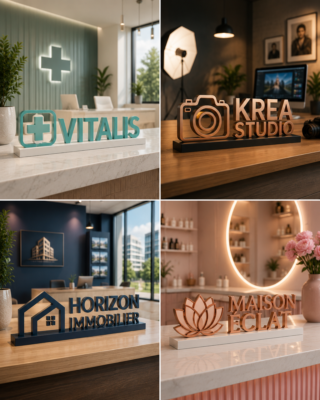 Nom d'entreprise & logo décoratif personnalisé – Création professionnelle sur mesure