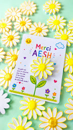 Carte Fleur Marguerite Personnalisée – Cadeau Maîtresse, Maître, AESH, ATSEM, Nounou